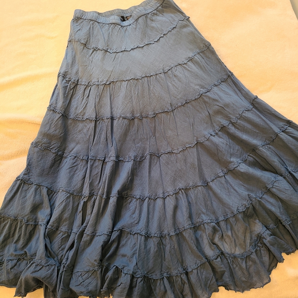 Layered blue skirt